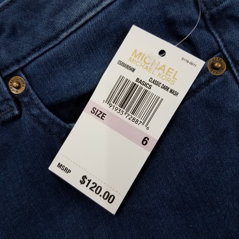Michael Kors Izzy Skinny Released Hem Blue Jeans - Picture 8 of 8